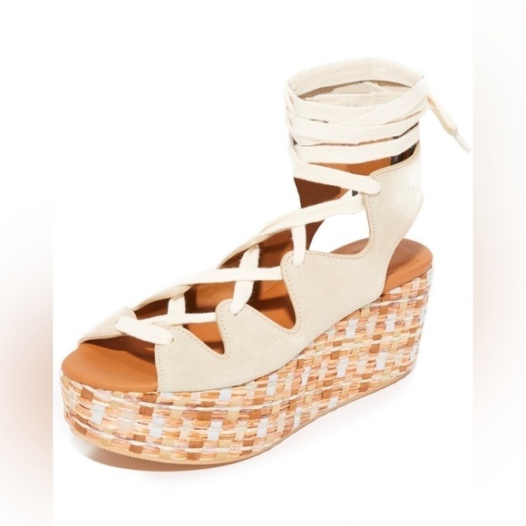 See by Chloe Lilly Lace Up Braided Platform Sandals 38 8 - Picture 2 of 12